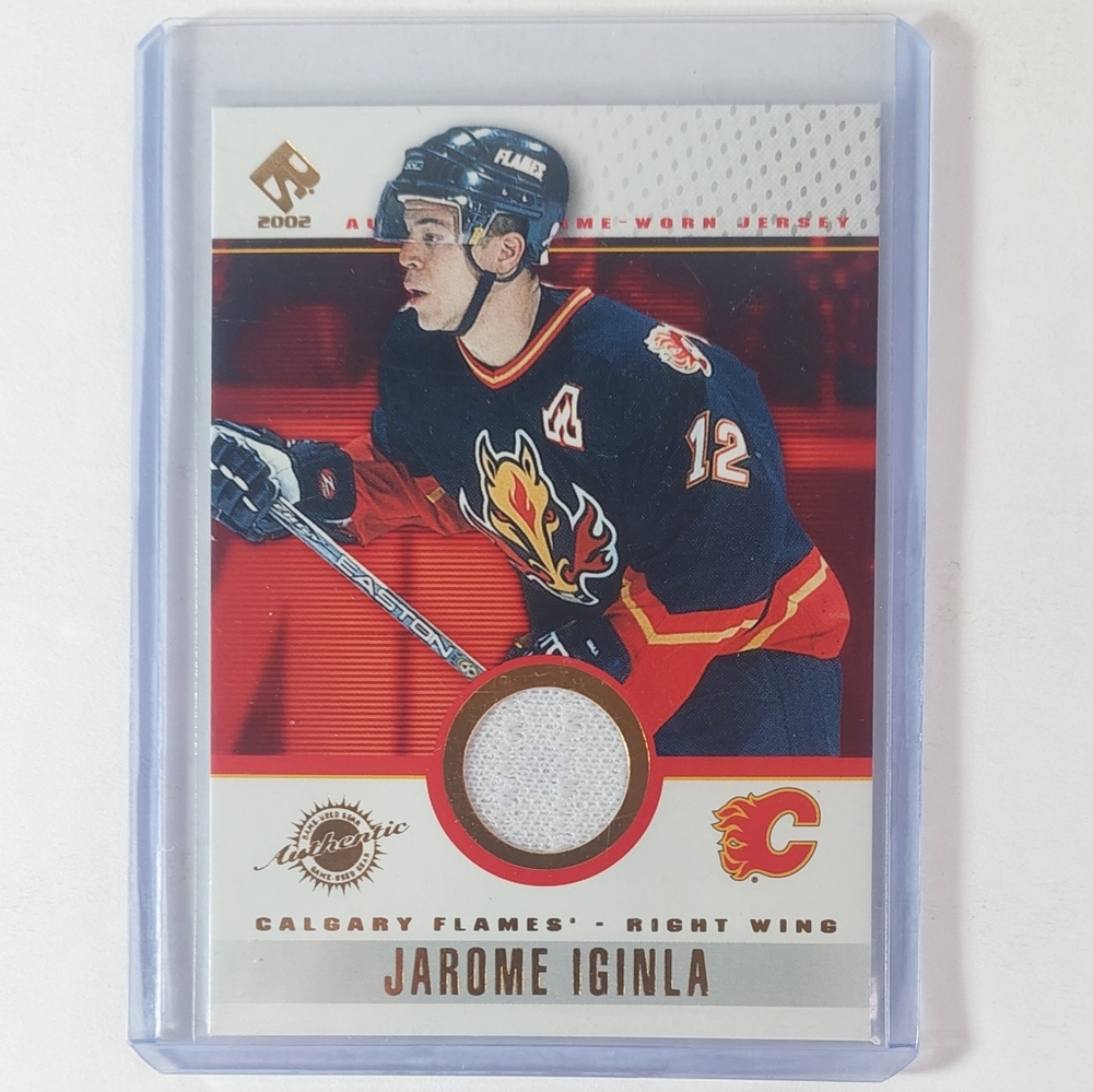 Jarome Iginla Calgary Flames 2001/02 Private Stock Game Worn Jersey